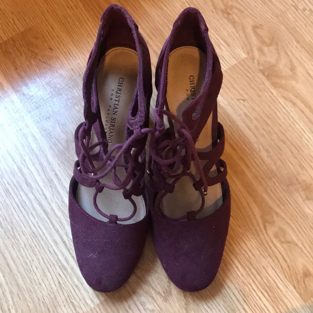 Christian Siriano maroon heels